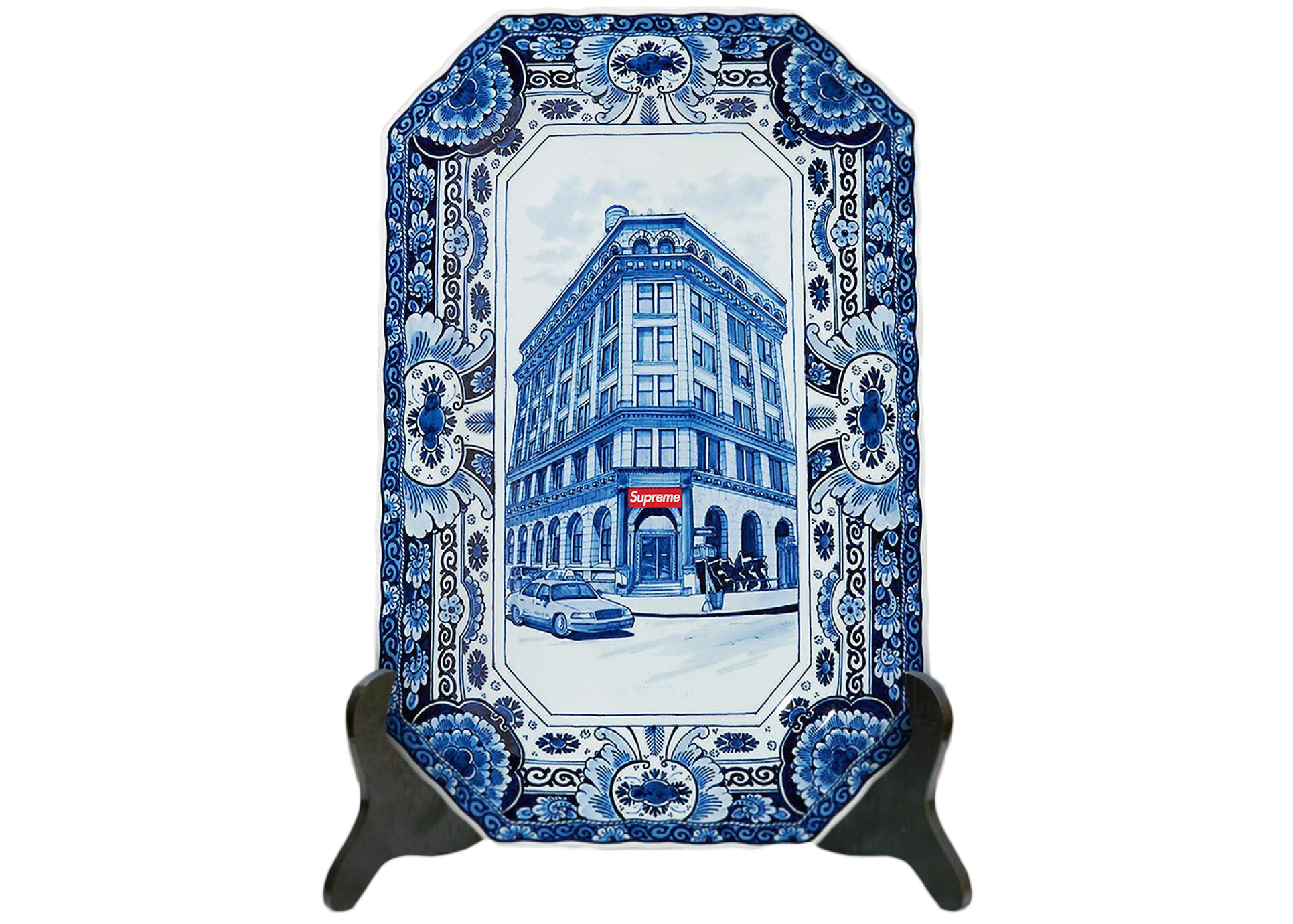 Supreme Royal Delft Hand-Painted 190 Bowery Large Plate Blue
